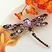 EVER FAITH Dragonfly Gold-Tone Teardrop Brooch Pin Light Purple Austrian Crystal