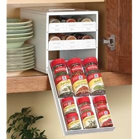 Buy 18-Bottle Spice Organizer with 3 Drawers (White)
