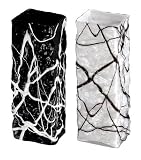 Black and White Glass Hurricane Vases Set of 2 - 12" Tall Sale