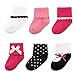 Luvable Friends Unisex Baby Newborn and Baby Socks Set, Pink Black, 12-24 Months