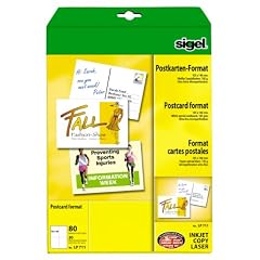 Sigel LP711 PC-Postkarten, beidseitig bedruckbar, wei�, Spezialkarton (Ink/Laser/Copy), MP, 185 g, A6 (A4), 80 ST=20 BL