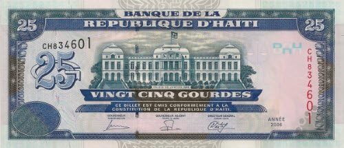 Haiti 25 Gourdes 2006 banknote currency