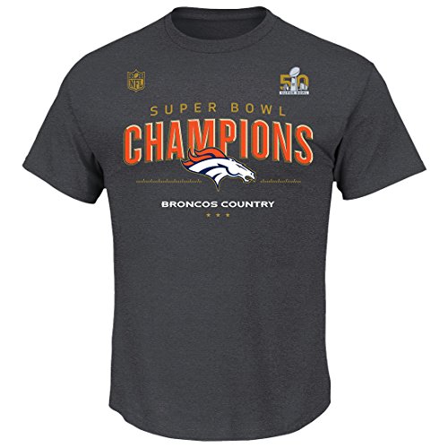 Majestic NFL Denver Broncos Super Bowl 50 Champions Official Locker Room T-Shirt-Large