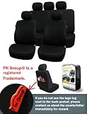FH-FB051115 Multifunctional Flat Cloth Car Seat Covers, Airbag compatible and Split Bench, Black color