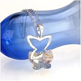 Pendentif Papillon. En cadeau nous vous offrons la boite &agrave; bijoux ! Pendentif femme &eacute;l&eacute;gant et raffin&eacute;