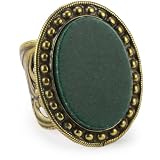 Sorrelli Wild Meadow Green Stone Oval Adjustab