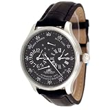 Adee Kaye Mens Dual Time Retrograde Automatic Watch with Power Reserve Indicator Model AK-5003-M1 by Adee Kaye