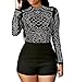 Blansdi Women Rhinestone Mesh See Through Bodycon Clubwear Party Short Jumpsuit Rompers, Black, 2/4