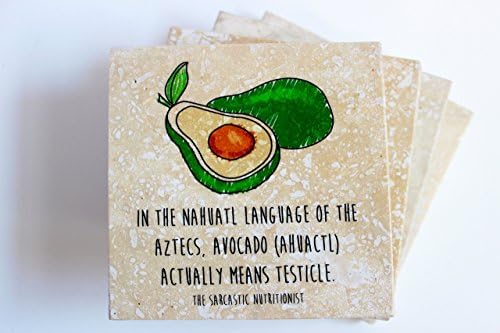 Handmade Stone Coasters | Avocado Translation coasters | Set of 4, with coaster holder | Coasters with Holder