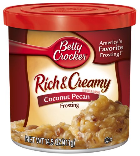 Betty Crocker Rich & Creamy Frosting, Coconut Pecan, 14.5-Ounce Containers (Pack of 8)