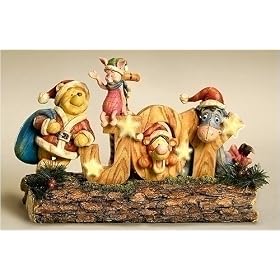 Disney Winnie The Pooh & Friends J-O-Y Lighted Christmas Figurine