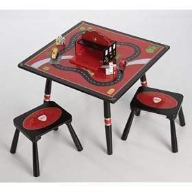 Levels of Discovery Firefighter Child's Table and 2 Stool Set by Levels of Discovery