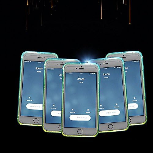 Black Friday Thanksgiving Day Gift iPhone 6 Case,Light Incoming Call case Shockproof Rubber Bumper Case Anti-scratches colorful blink flashlight case,Blue