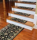 Premium Carpet Stair Treads - Nobility Black Set of 13 Plus a Matching 5' Runner