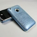 iPhone 3G 3GSケース　薄型 軽量 やわらかいレジンケース ライトブルー　液晶保護フィルム付　 送料無料