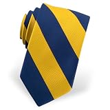 Navy and Gold Stripe Boys Tie by Elite - Gold Silk