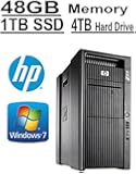 HP 8 CORE COMPUTER with 16 Hyperthreads| HP Z800 Workstation| 2 X Intel QUAD CORE Xeon up to 3.33GHz| 1TB SSD|*NEW* 4TB HDD| 48GB DDR3 RAM - WIFI - 4 Monitor Capable - DVD-RW - USB 3.0 - Refurbished