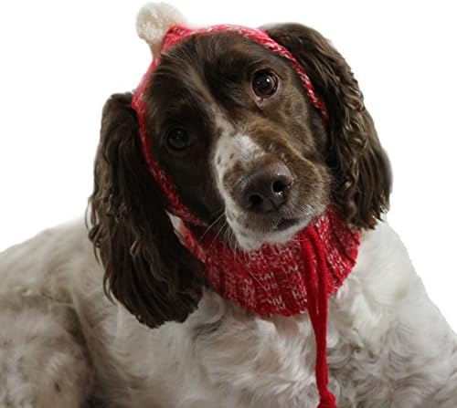 Dogo Sweater Beanie Pom Pom Dog Hat Red (Small)