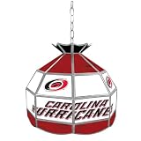 NHL Carolina Hurricanes stained glass Tiffany lamp - 16-inch