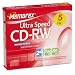 CD-RW Discs, 700MB/80min, 24x, w/Slim Jewel Case, Silver, 5/pack