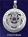 Large Moon Pentacle Pendant with Amethyst