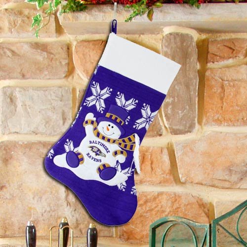 Baltimore Ravens Snowman Knit Stocking