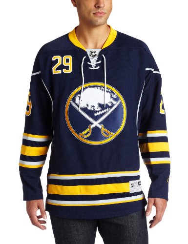 NHL Men's Buffalo Sabres #29 Jason Pominville Reebok Edge Premier Player Jersey (Navy, X-Large)