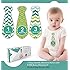 Zoe Hopkins Baby Monthly Stickers Necktie - Milestones for Months 1-12 - Plus 8 Bonus Milestones - Including I Am Born, I Can Sit Up, I Can Stand - Best Baby Shower Gifts!