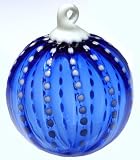 Hopscotch Blown Glass Ornament: Cobalt