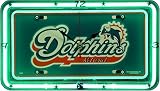 Miami Dolphins Logo License Plate Neon Clock