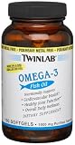 Twinlab Omega-3 Fish Oil 1000mg, 100 Softgels (Pack of 2)