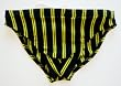 Mens Seamless Front Bikini Swimsuit in Black/Yellow and Black/Orange. Sizes 30-36