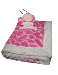 Elegant Baby Plush Microfiber Blankie with Small Toy, Many Colors Available Pink