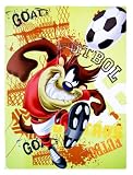 Looney Tunes Luxury plush Blanket - Twin Size Taz Blanket (Taz Playing Soccer)