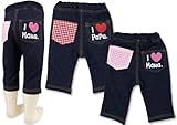 (アイラブパパ&ママ)I lovePaPa&Mama 2015 アイラブプリント チェック柄ポッケ ニットデニム パンツ 95cm パパ(レッドポケット)