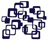 Deep Blue Funky R/ Squares Wall Vinyl Sticker Decal 20 Pieces 6inch & Smaller