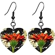 Vintage Flower Heart Earrings