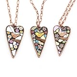 Bird Mosaic Heart Necklace by Angela Ibbs