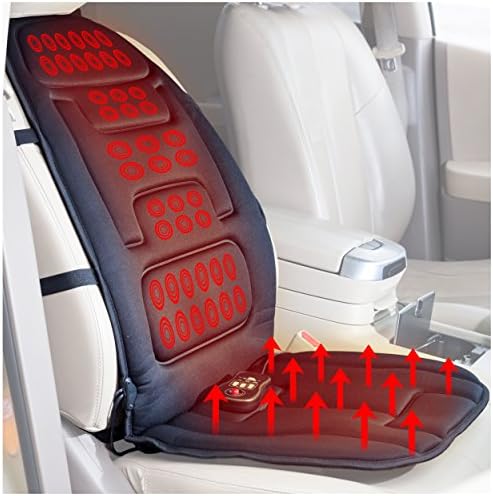 SPRING CLEARANCE CTAUSA Universal Heated Massage Seat Car Cushion 12-volt Plug's Into Cigarette Lighter For Luxurious Heat &amp; Massage