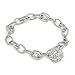 Vintage Sterling Silver Charm Bracelet With Pave Cz Ball Charm