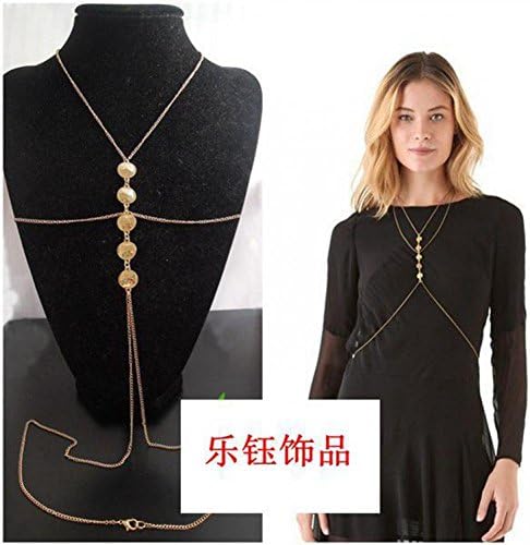 Style Decoration St011 Fashion Popular Personality Website With A Punk Golden Wafer Body Waist Chain Chain Necklace