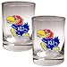 Great American Products Kansas Jayhawks 2 Piece Rocks Glass Set