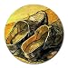 A Pair of Leather Clogs By Vincent Van Gogh Round Mouse Pad