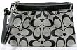 Coach Signature Pleated Clutch Wristlet