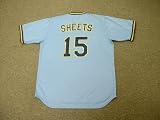 BEN SHEETS Milwaukee Brewers 1980's Majestic Cooperstown Throwback Away Jersey, LARGE