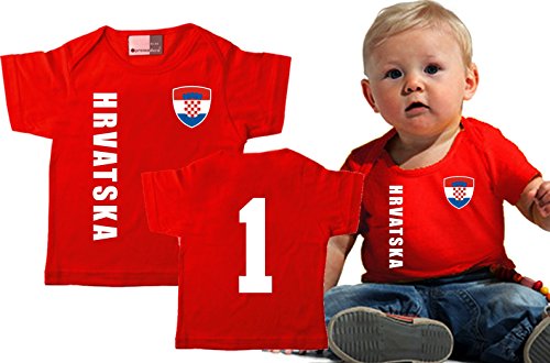 Kroatien Hrvatska BABY T-Shirt – EM 2016 – rot (68/74)