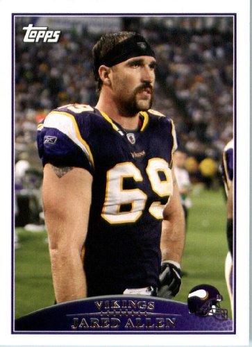 2009 Topps NFL Football Card # 265 Jared Allen Minnesota Vikings - Mint Condition & Shipped In A Protective Screwdown Display Case!