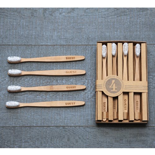 Izola 804 Bamboo Guest Toothbrush, Set of 4