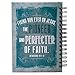 Teal Blue Vintage Graphic Hardcover Wirebound Journal - Hebrews 12:1