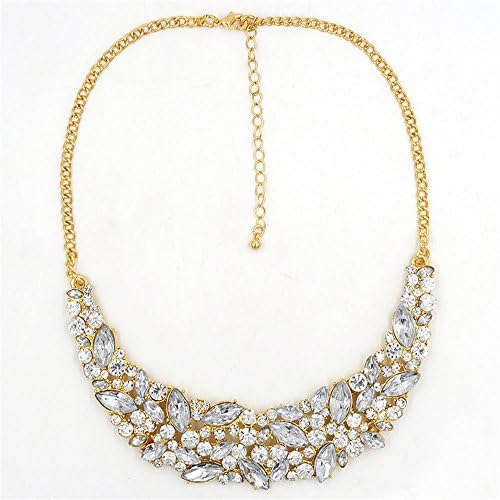 Women Fashion Crystal diamond necklace jewelry sets Flower Wedding Jewelry Golden